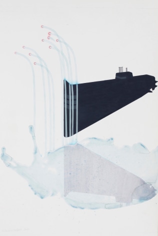 Mahreen Zuberi, Sub,&nbsp;2010, Pencil, gouache, and watercolor on wasli, 13&quot; x 17.75&quot;&nbsp; at Anita Rogers Gallery