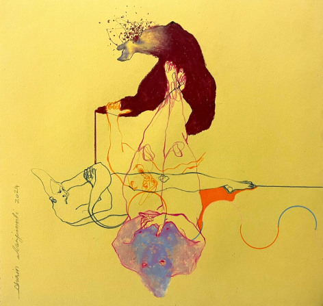 Shirin Mirjamali, Untitled, Mixed Media, 8 1/2&quot; x 9&quot;