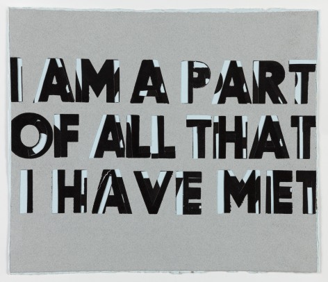 Morgan O'Hara, I AM A PART, 2016, Cut and pasted letterpress prints, 11&quot; x 14&quot;