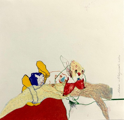 Shirin Mirjamali, Untitled, Mixed Media, 8 1/4&quot; x 8 1/4&quot;