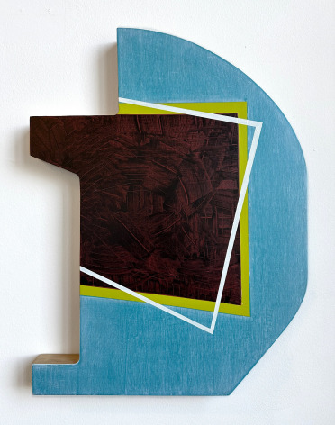 Richard Keen III, Form Singularity No. 305, 2021,&nbsp;Oil on shaped panel, 24&quot; x 18&quot; x 1 3/4&quot; at Anita Rogers Gallery