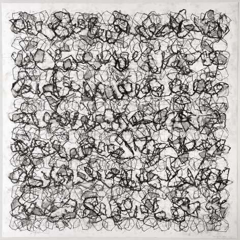 Henry Mandell, Mycelia 13, 2023, Ink, graphite on Yupo paper, 26&quot; x 26&quot; at Anita Rogers Gallery