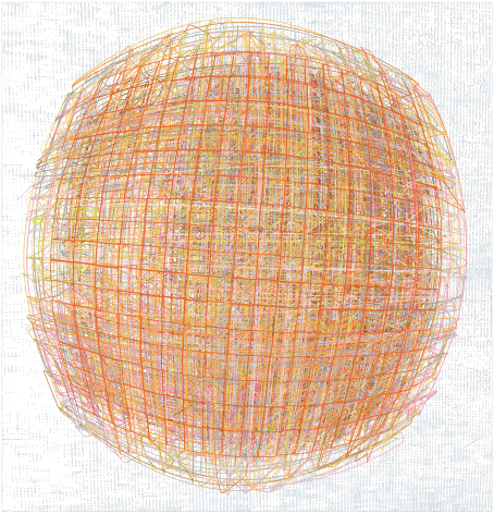 Henry Mandell, Superunknown 36F, 2023, UV polymer on linen, 54&quot; x 52&quot;&nbsp; at Anita Rogers Gallery