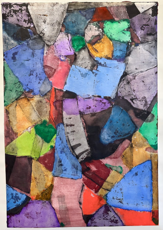 Robert Szot, Study For Maneuver, 2025, Mixed media on paper, 40&quot; x 27.5&quot; at Anita Rogers Gallery