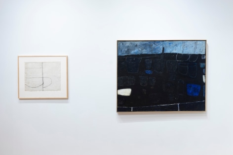 Installation view of William Scott: Paintings and Drawings, Fifties Through Eighties at Anita Rogers Gallery