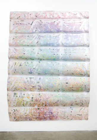 Rosha Yaghmai,  Smoke Screen (white awning), 2016, Cast fiberglass, acrylic