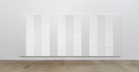 Mary Corse, Untitled (White Multiband, Horizontal Strokes), 2003, Glass microspheres in acrylic on canvas