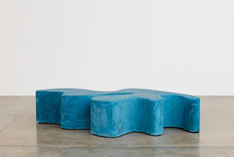 Sarah Crowner Concrete Sculpture, blue-green, 2019