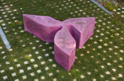 Sarah Crowner, Concrete Sculpture, hot pink, 2019, Pigmented concrete