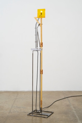 David Lynch, Matchstick Lamp E, 2021, Cold-rolled steel, pine, and plexiglass