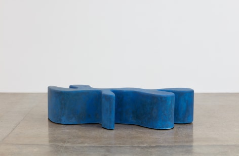Sarah Crowner Concrete Sculpture, blue, 2019