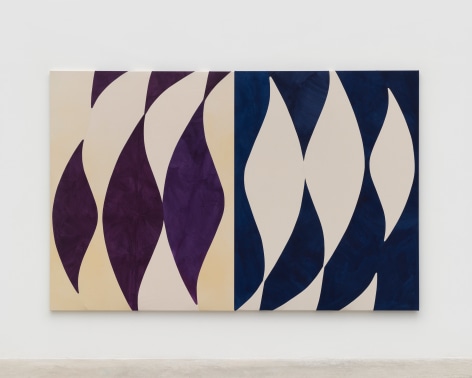 Sarah Crowner, Turning Blue and Aubergine, 2021, Acrylic on canvas, sewn