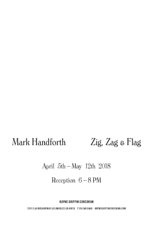 Mark Handforth exhibition announcement at Kayne Griffin Corcoran