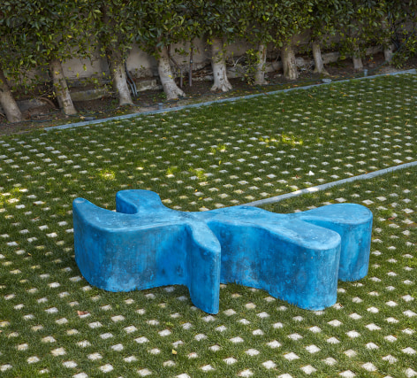 Sarah Crowner, Concrete Sculpture, blue, 2019, Pigmented concrete