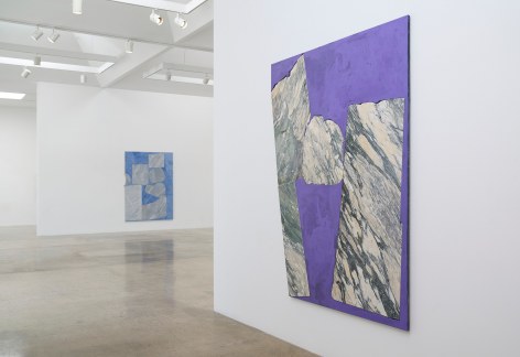 Installation view of &quot;Sam Moyer: Good Friend,&quot; 2021, at Kayne Griffin, Los Angeles