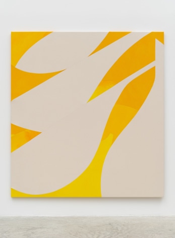 Sarah Crowner, Biking (Yellows), 2021, Acrylic on canvas, sewn