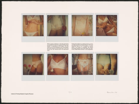 Heinecken, Lessons in Posing Subjects / Lingerie (Flowers), 1981