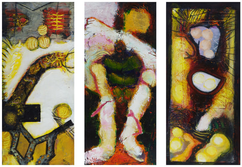 William Scharf, An Accidental Liking, The Sold Soldier, In the Enmity Tree (From left to right), 2002, 2002, 2000 (From left to right)