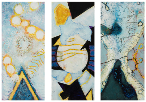 William Scharf, To Golden Wreath, The Geometric Smile, On the Trance Branch (From left to right), n.d., 2001, 2007 (From left to right)