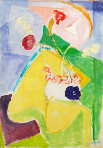 Quita Brodhead (1901-2002) Abstract Form with Yellow and Pink, circa 1950's