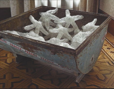 Nabil Nahas . Untitled 2011, Glass and metal box. 56 x 100 x 108 cm . Venice Projects. Venice Italy