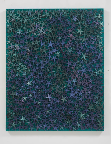 Nabil Nahas . Untitled 2012. Echinoderms &amp; acrylic on canvas, 60 x 48 inches (152.4 x 121.9 cm)