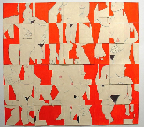 Color Configurations #2 - red, 2008 Acrylic on paper 60 x 66"