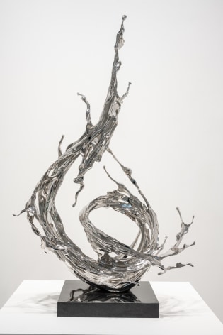 Zheng Lu, Silver River, 2023, stainless steel, 120 x 70 x 50 cm (47.3 x 27.5 x 19.8 inches)