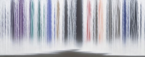 Waterfall on Colors, 2023, pigments on Japanese mulberry paper mounted on board, 76.3 x 191.4 inches/194 x 486 cm