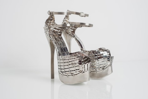 Tayeba Lipi, Her Stilettos 2, 2019, stainless steel, 24.1 x 17.8 x 15.2 cm (9.5 x 7 x 6 inches)