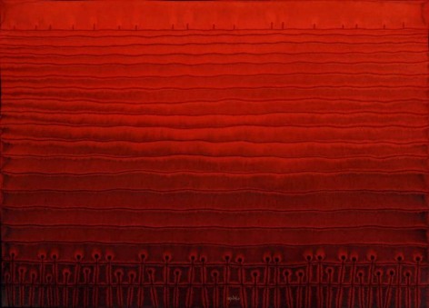 Sohan Qadri,  Santosha , 2005, Ink &amp;amp; dye on paper, 48 x 64&quot;