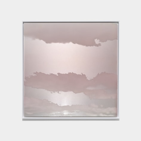 Miya Ando, Yuugure (Evening) Cloud New York City October 3 2022 6:23 PM, 2022, ink, mica, pure micronized silver, resin &amp;amp; urethane on aluminum composite, 50 x 50 inches/127 x 127 cm