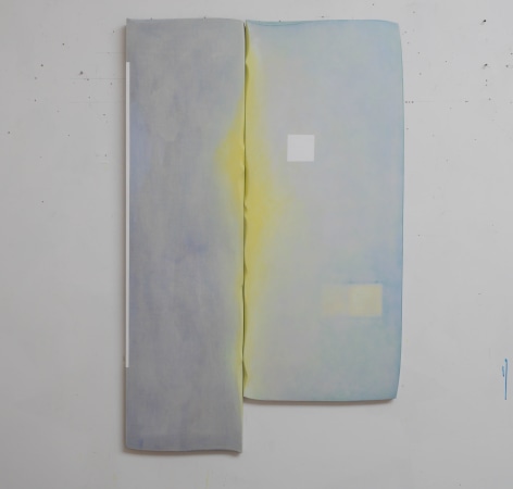 Robert Yasuda, Alliance, 2021, acrylic and fabric on wood, 66 x 42 inches/167.6 x 114.3 cm