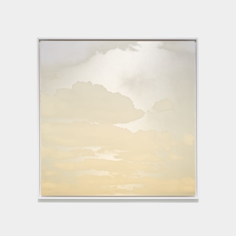 Miya Ando, Yuugure (Evening) Cloud September 7 2023 6:03:19 PM NYC, 2023, dye, ink, pure micronized silver, resin and urethane on aluminum composite, 127 x 127 cm (50 x 50 inches)