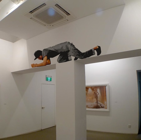 Sufian Hamri@TR853-1, Parkour, 2013, aerosol paint on wall