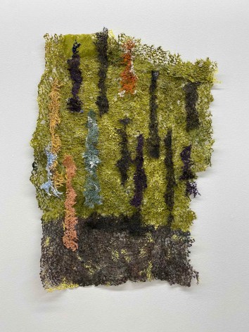 Neha Vedpathak, Earth, 2020, plucked Japanese handmade paper, acrylic paint, thread, acrylic polymer, 51 x 36 cm (20 x 14 inches)