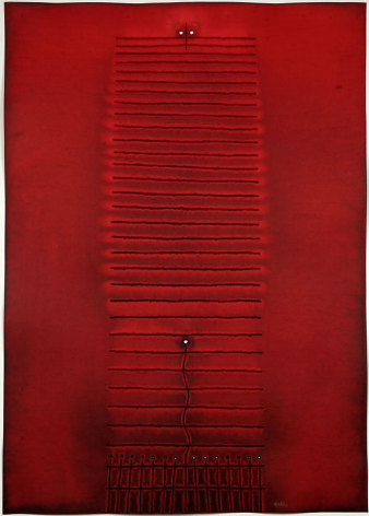 Kama III, 2007, Ink and dye on paper, 55 x 39&quot;