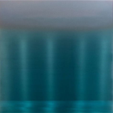 Blue Green Shift 2.20.3.3.1, 2020, pigment, resin and urethane on aluminum, 36 x 36 inches/91.4 x 91.4 cm