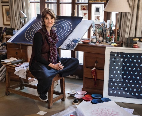 Artist Olivia Fraser in her studio