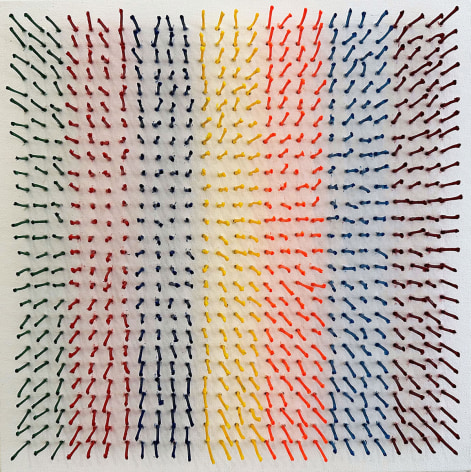 Osi Audu, Goosebumps 1, 2023, yarn on canvas, 15 x 15 x 2.5 inches/38.1 x 38.1 x 6.4 cm