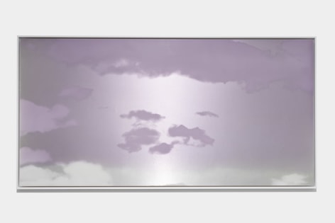 Morning Cloud (Asagumo) March 15 2023 8:14 AM NYC, 2023, dye, ink, pure micronized silver, resin &amp;amp; urethane on aluminum composite, 48 x 96 inches/122 x 244 cm