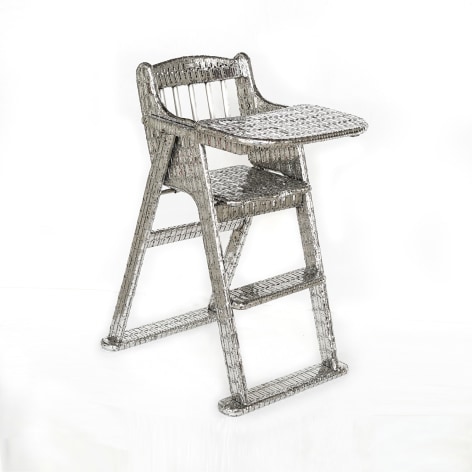 Tayeba Lipi, It&#039;s Dinner Time, 2019, stainless steel, 33.1 x 18.1 x 25.2 inches/84 x 46 x 64 cm