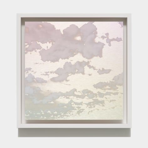 Miya Ando, Spring Cloud March 11 2025 4:35 PM CT, 2025, ink on aluminum composite, 14 x 14 inches/35.56 x 35.56 cm
