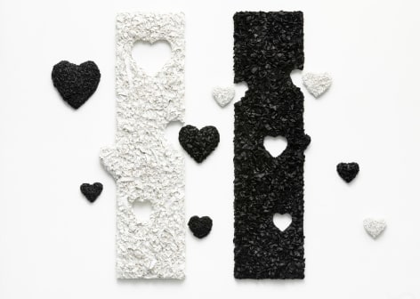 Jane Lee, It Is as It Is, Heart Sutra series #2, 2019, acrylic paint and canvas on wood, 2 panels