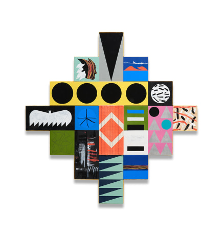 Matthew Kirk, Felt The Need, 2024, mixed media, 106.7 x 106.7 cm (42 x 42 inches)