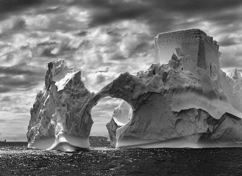 Iceberg between Paulet Island and the South Shetland Islands in the Weddell Sea, Antarctic Peninsula, 2005, gelatin silver print, 36 x 50 inches/92 x 127 cm