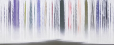 Hiroshi Senju, Waterfall on Colors, 2023-2025, pigments on Japanese mulberry paper mounted on board