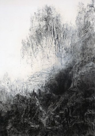 Cliff, 2012, natural and acrylic pigment on Japanese mulberry paper, 102 x 71.6 inches