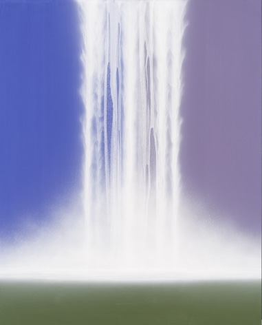 Waterfall on Colors, 2021, pigments on Japanese mulberry paper mounted on board, 63.8 x 51.3 inches/162 x 131 cm