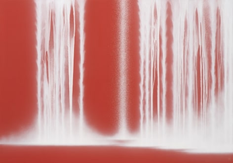 Waterfall/Sunlight, 2024, pigments on Japanese mulberry paper mounted on board, 71.6 x 102 inches/182 x 259 cm